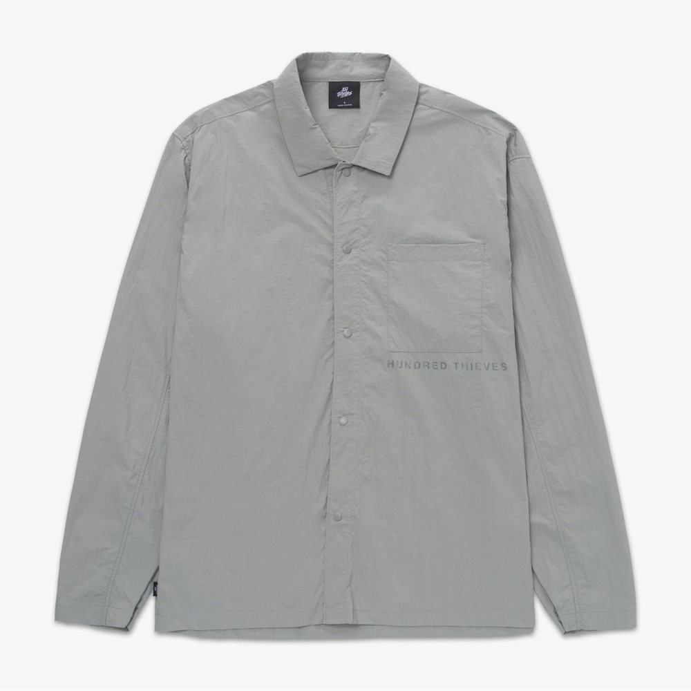 100 Thieves Foundations SS'24 Nylon Shirt (Stonewash Green) - Large (NWT)